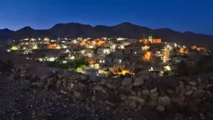 منظره شب روستای رزگ